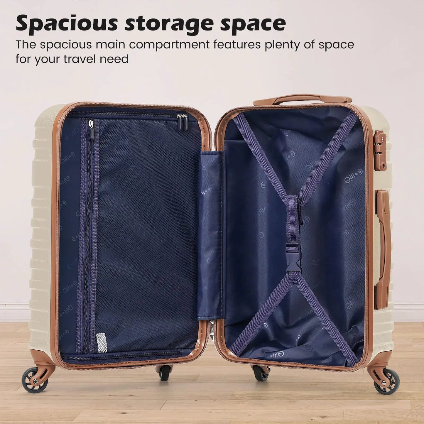 Coolife Suitcase Set 3 Piece Luggage Set Carry On Hardside Luggage with TSA Lock Spinner Wheels (Pink, 3 piece set (DB/TB/20)) Pink 3 piece set (DB/TB/20) by Anti Spier