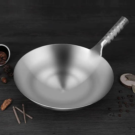 Induction Cooker Round Bottom Stainless Steel Wok by Anti Spier