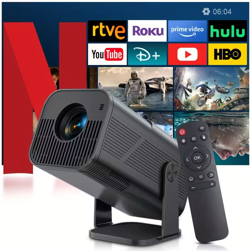 Advanced Portable Projector | 4K Video Decoding, WiFi 6, 1080P Home Theater, Built-In Android 11.0 | Suitable for Mobile Projection by Anti Spier