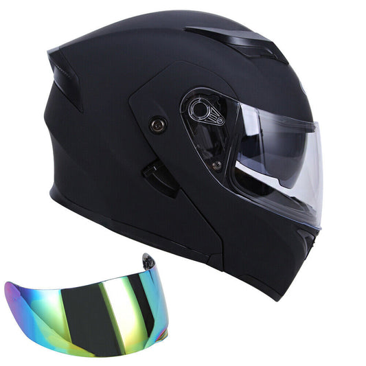 Full Face Dual Visor Flip Moto Helmet Modular Motorcycle Helmet Color Lens New by Anti Spier