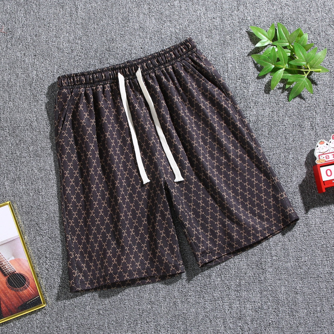 Quarter pants Men's summer beach pants Men's casual running shorts Men's 5 straight leg pants trend by Hypersku
