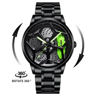 Car Wheel Hub Quartz Watch - Military Sport Design by Anti Spier