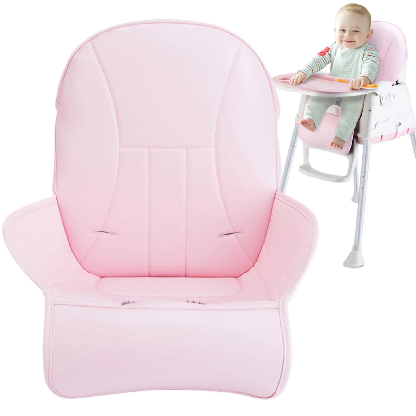 High Chair Cushion Soft PU Leather High Chair Cover Replacement Baby High Chair Cover Thick Pad for High Chair Non Slip Stroller Cushion for Toddler Baby Little Boys Girls 3 by Anti Spier