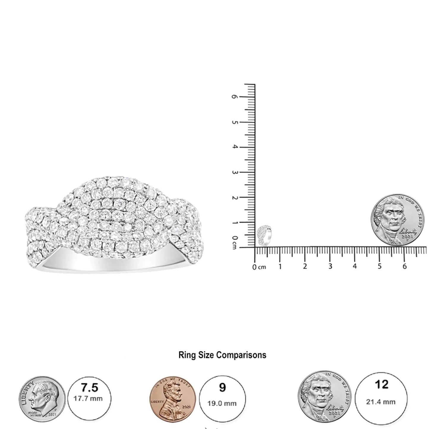 18K White Gold Cluster 2 1/4 Cttw Diamond Fashion Ring (F-G Color, VS1-VS2 Clarity) by Anti Spier