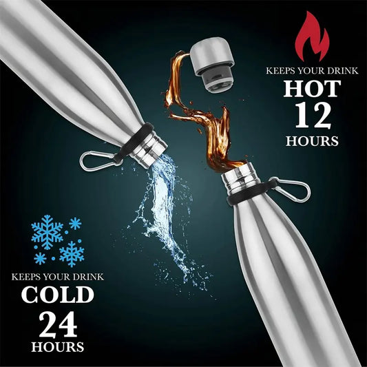 1pc Stainless Steel Insulated Water Bottle with Hidden Compartment - Leak-Proof, Keeps Drinks Hot/Cold, Portable for Travel, Commuting, Outdoor Activities, Commuting Hydration, Sleek Design, Secure Lid Design by Anti Spier