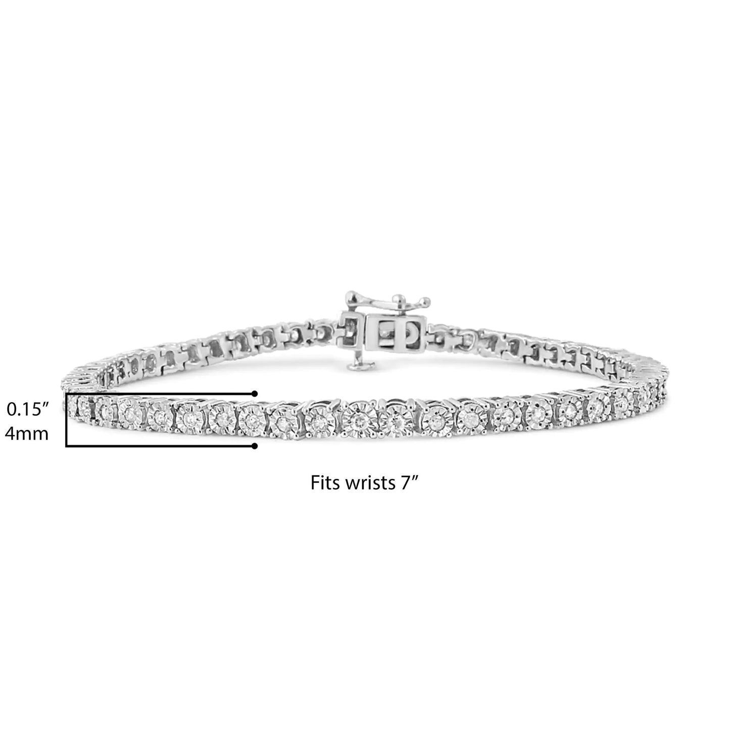 .925 Sterling Silver 1/2 Cttw Diamond Illusion-Set Miracle Plate Tennis Bracelet (I-J Color, I3 Clarity) - 7" by Anti Spier