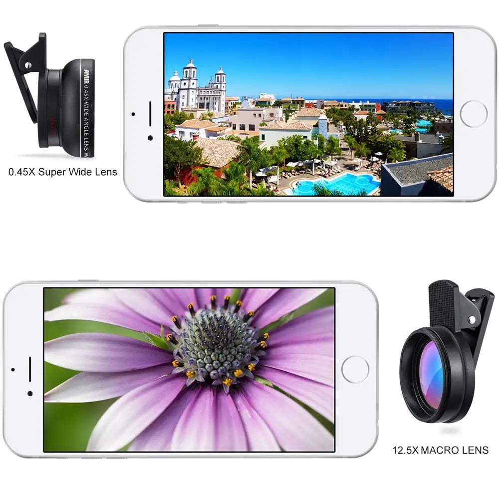 Smartphone 0.45X Super Wide Angle Lens with Macro Attachment by Anti Spier