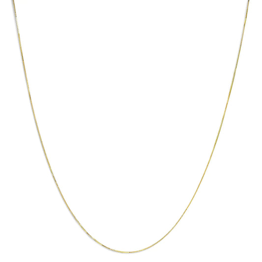 Unisex Solid 14K Gold 0.75mm Classic Box Chain Necklace by Anti Spier