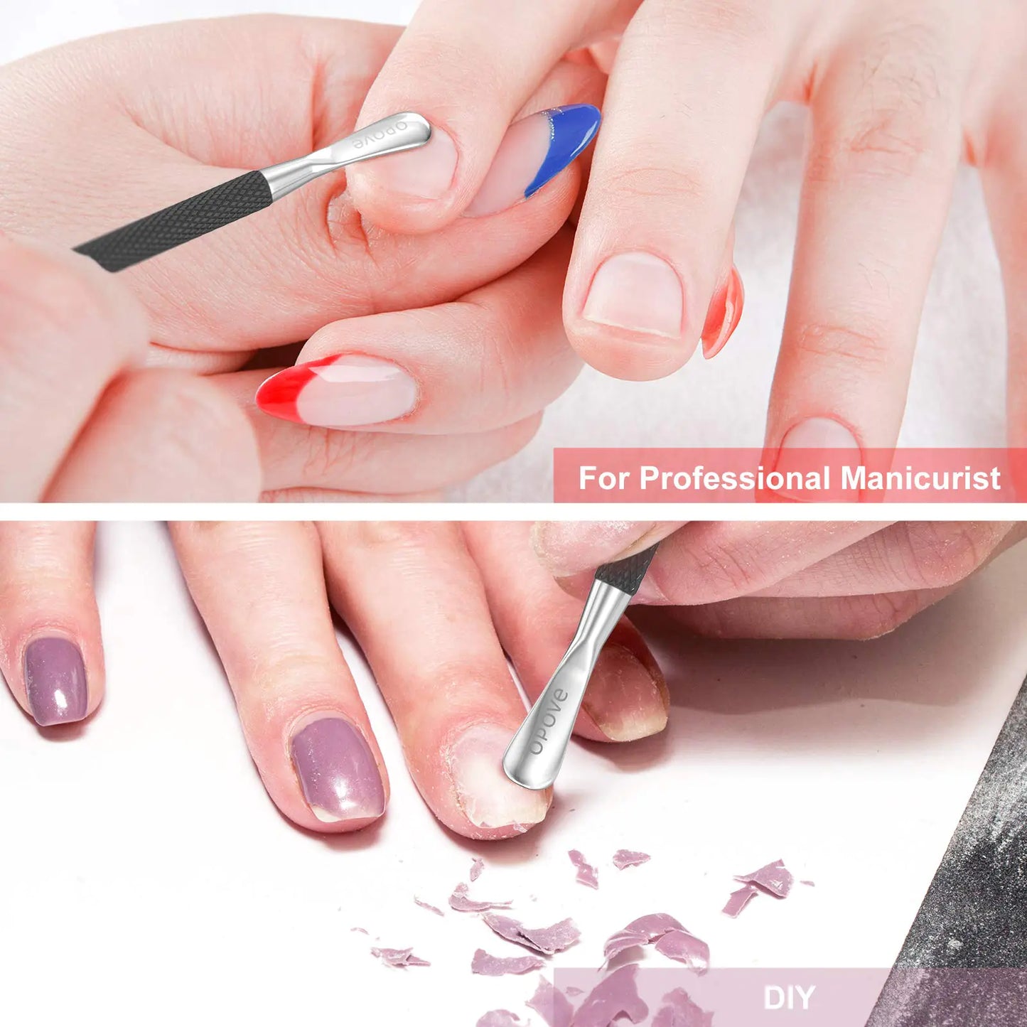 Cuticle Pusher Nail Polish Remover Stainless Steel Manicure Tool Set Gel Nail Polish Peeler Scraper Nail Cleaner Pedicure Kit for Fingernail and Toenail, opove P1, Matter Black… Buy X7 Get This 90% Off by Anti Spier