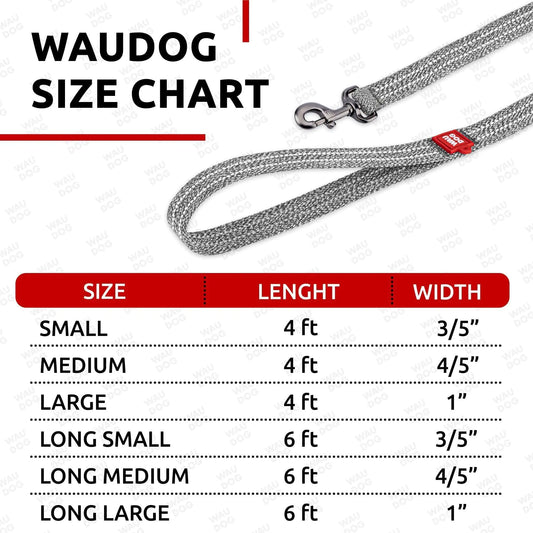 Recycled Cotton Dog Leash 3/5 inch x 6 Ft Eco Friendly for Small Medium Large by Anti Spier
