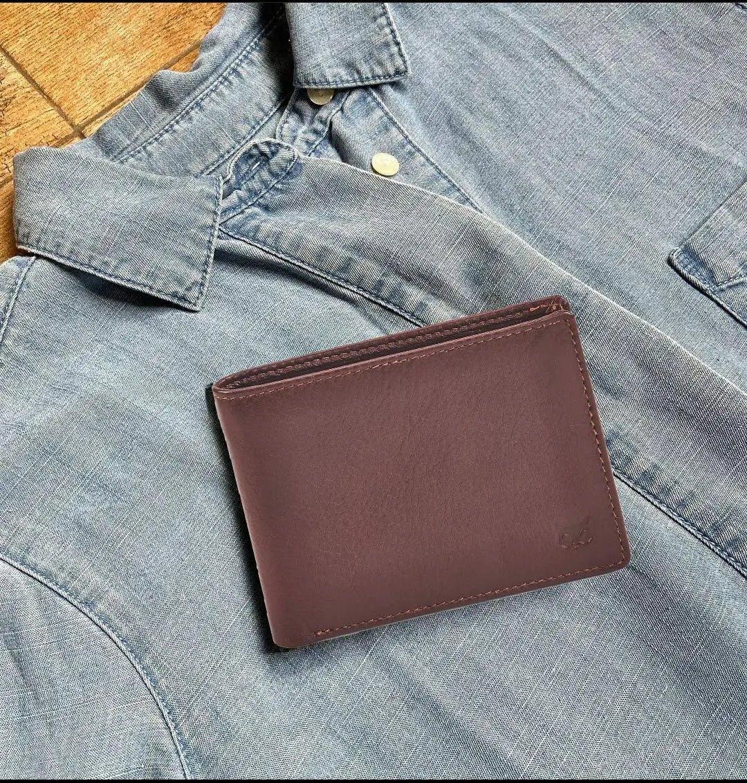 Real Leather Mens Bifold Wallet RFID Blocking Slim Minimalist Front Pocket - Thin & Stylish with ID Window in Gift Box (Nappa, Cognac) Cognac Nappa by Anti Spier