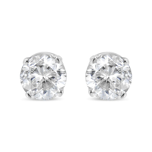 14K White Gold 1/4 Cttw Lab Grown Diamond 4-Prong Classic Solitaire Stud Earrings (G-H Color, VS2-SI1 Clarity) by Anti Spier