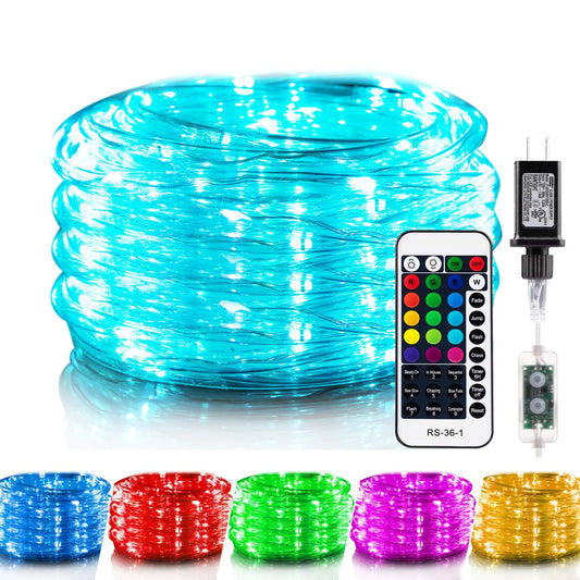 Minetom Color Changing Rope Lights Outdoor String Lights with Plug & Remote | Twinkle Valentines String Lights Indoor Bedroom Waterproof Valentines Lights Outdoor Rope Lights for Outside16 Colors by Anti Spier