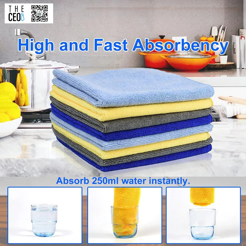 THE CEO Multipurpose Microfiber Cleaning Cloth - 8 Pack by Anti Spier