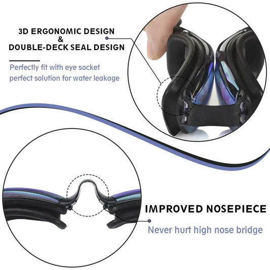 Clear Comfortable Swimming Goggles UV- Anti-Fog Swim Glasses Mirror Adult & Kids by Anti Spier