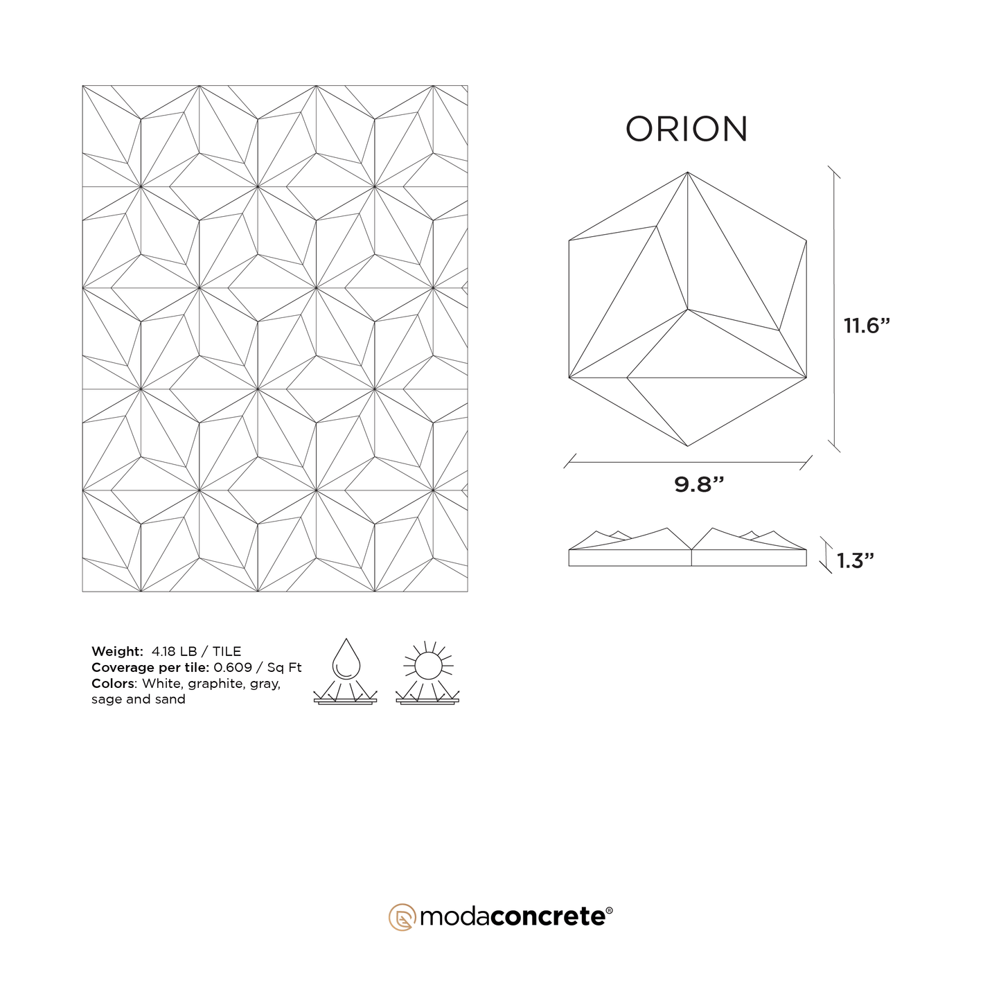 ORION Concrete Wall Tile by ModaConcrete - Direct source for architectural and precast concrete