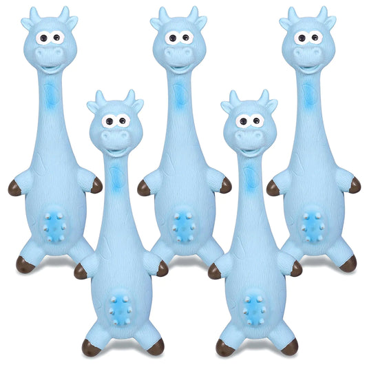 KrauzPet Dog Toys Squeaky Funny Animal Interactive Latex Rubber Squeak Pet Toy Pack for Puppy Small Medium Breed Dogs by Anti Spier