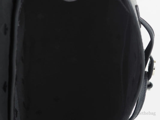 Kate Spade Leila Black Pebbled Leather Medium Flap Shoulder Backpack Book Bag by Anti Spier