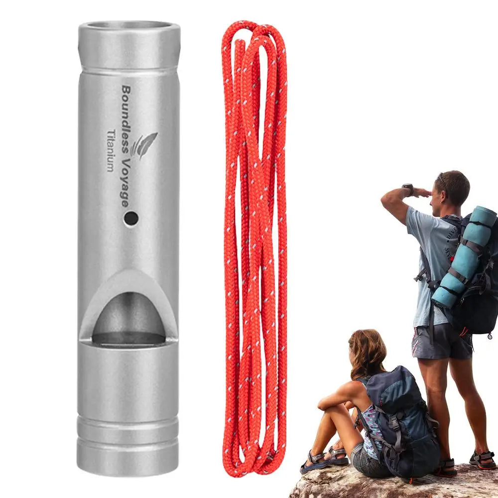 Titanium Whistle Urgent Survival Whistle Safety Tool Survival Gear Ultralight Loud Whistle Hiking Whistle With Lanyard Safety by Anti Spier