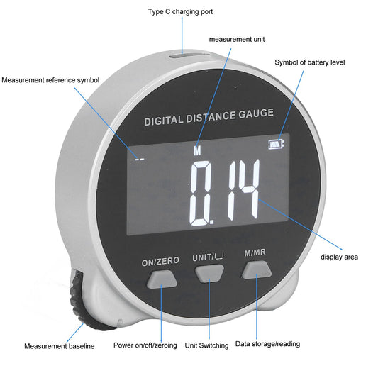 Digital Tape Measure Unit Switchable Portable Multifunctional Long Battery Life Electronic Rolling Ruler for Circle for Curve by Anti Spier