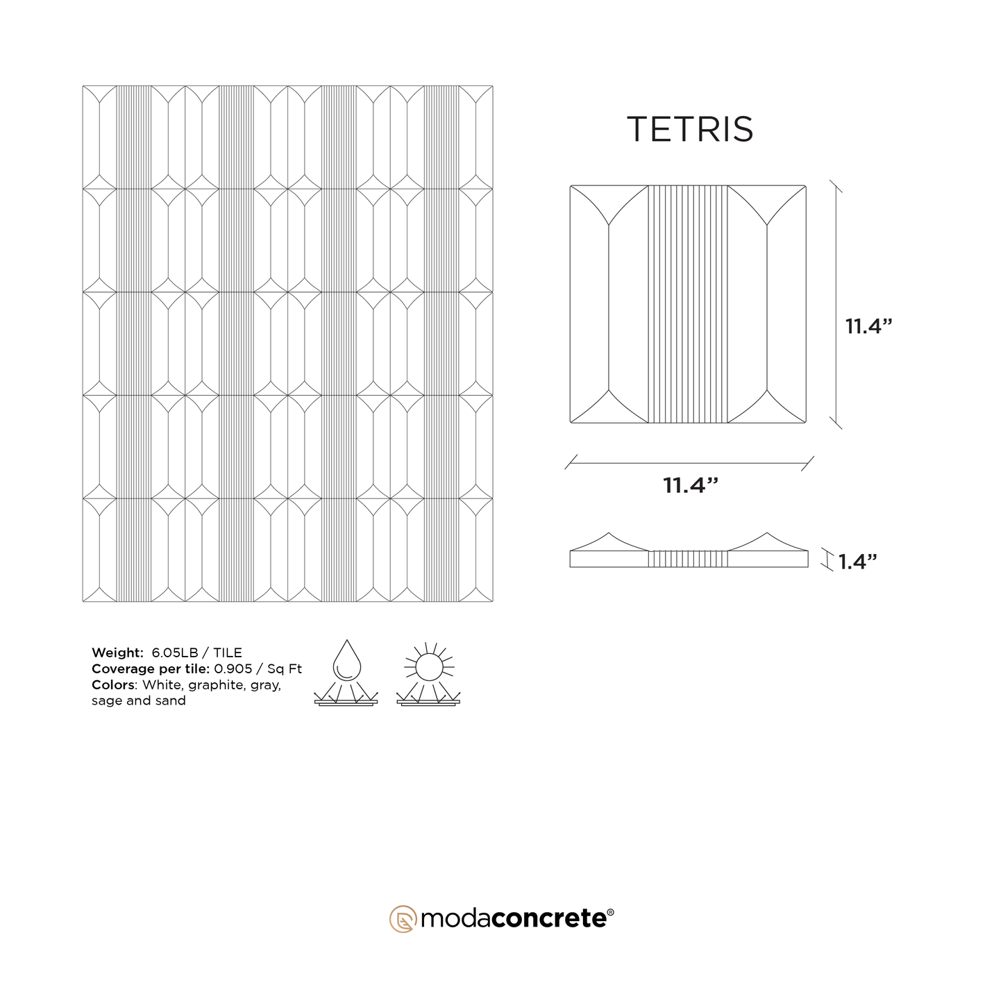 TETRIS Concrete Wall Tile by ModaConcrete - Direct source for architectural and precast concrete