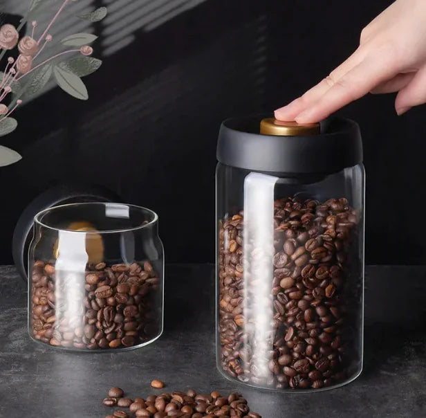 Vacuum Sealed Glass Storage Jar Set by Anti Spier