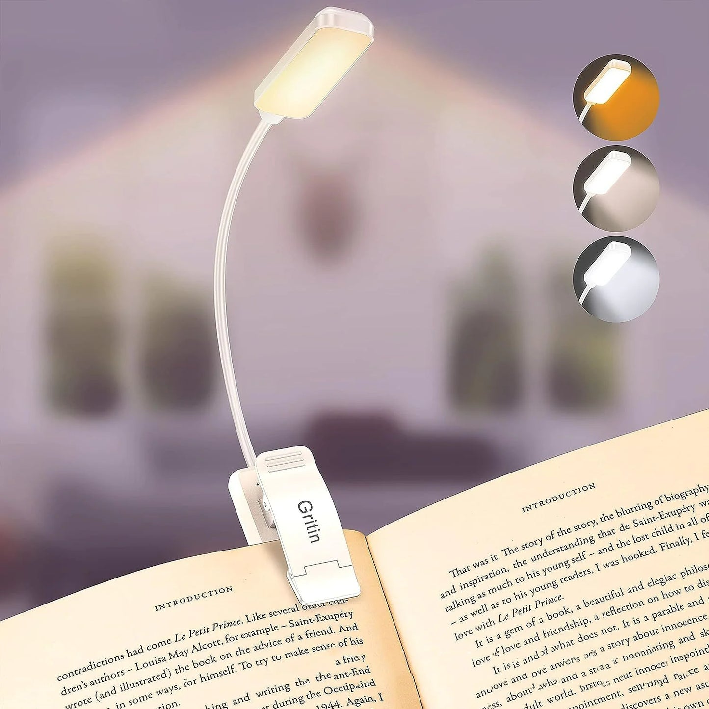 Minimalist LED Rechargeable Book Light by Anti Spier