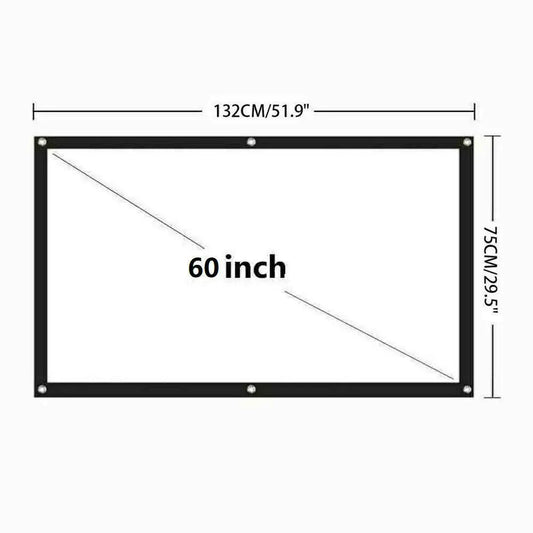 Portable Foldable Projector Screen 16:9 HD Outdoor Home Cinema Theater 3D Movie by Anti Spier