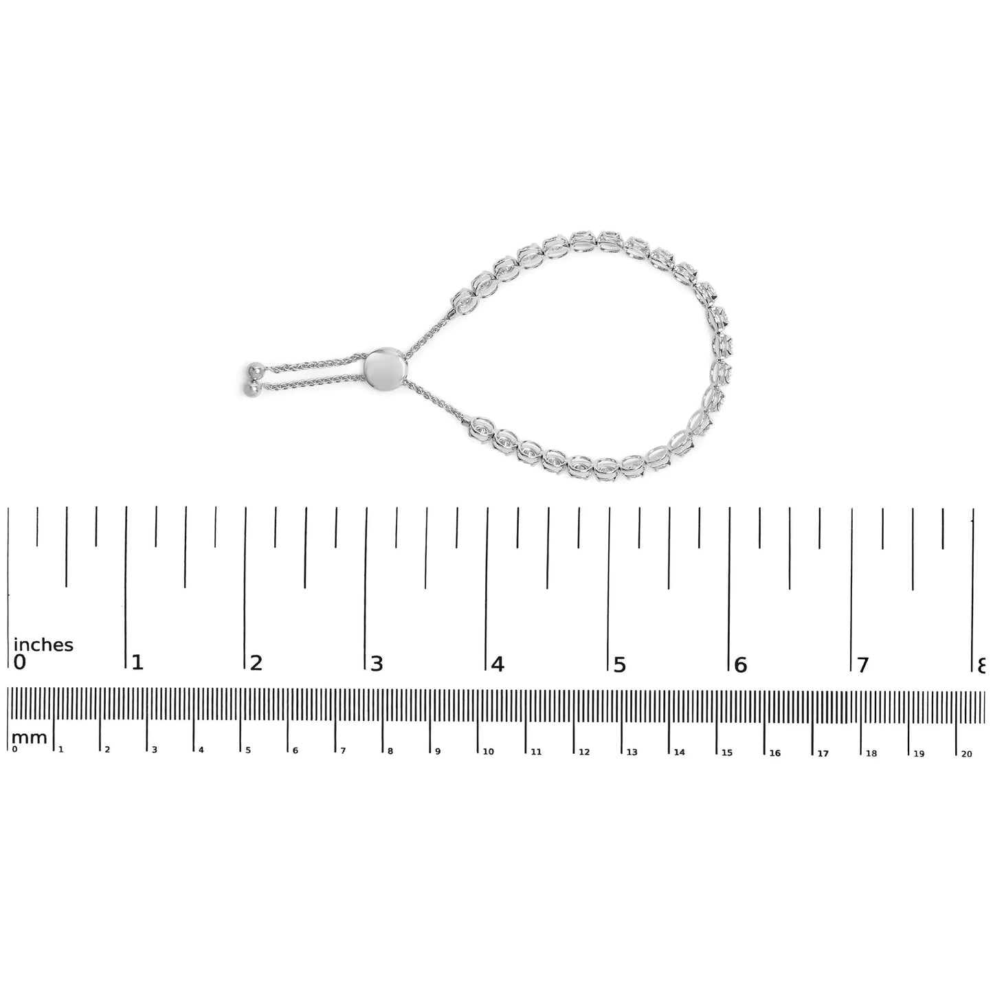 14K White Gold 6.00 Cttw Diamond 4”-10” Adjustable Bolo Tennis Bracelet (I-J Color, I1-I2 Clarity) by Anti Spier