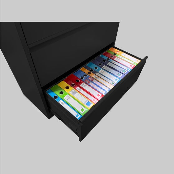 Horizontal Metal Lockable Filing Cabinet 4 Drawers by Anti Spier