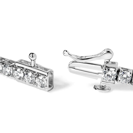 14K White Gold Lab Grown 4.00 Cttw Round Brilliant Cut Diamond Prong Set Classic Tennis Bracelet - 7" (F-G Color, VS2-SI1 Clarity) by Anti Spier