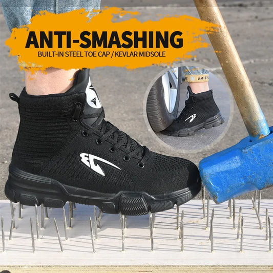 Men's Winter Safety Work Boots - Steel Toe Waterproof Insulated Construction Boots by Anti Spier