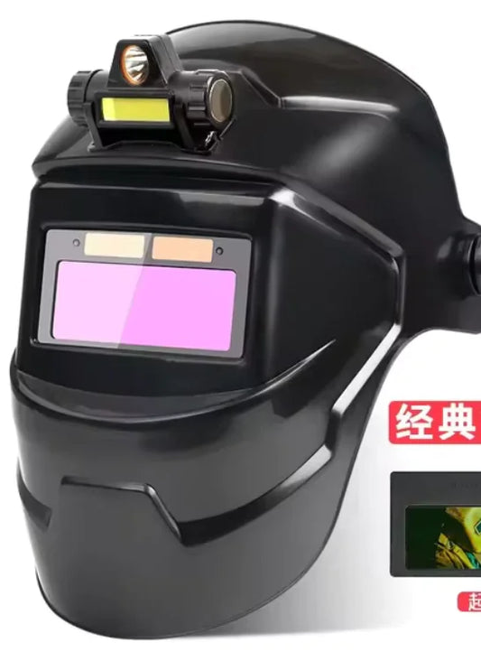 Auto-Darkening Welding Mask with Large View – Adjustable Light for Arc Welding, Grinding, and Cutting by Anti Spier