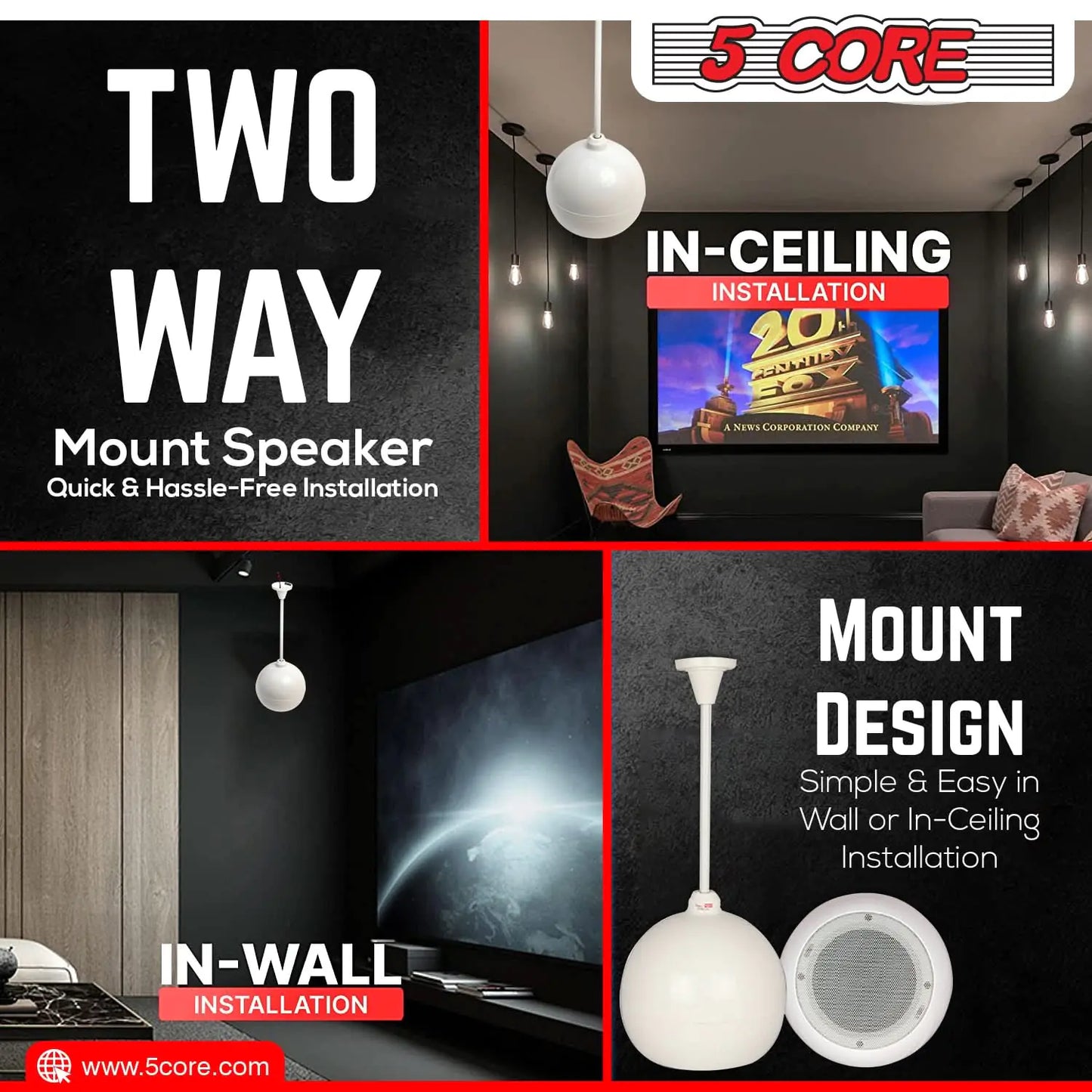 5Core Pendant Hanging Wall Speaker 15W Commercial Ceiling Mount speakers 8 Ohm Office Home Restaurant by Anti Spier