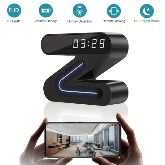 Full HD 1080P Camera Clock - WiFi Camera For Wireless Security Surveillance - Nanny Cam - Night Vision by Anti Spier