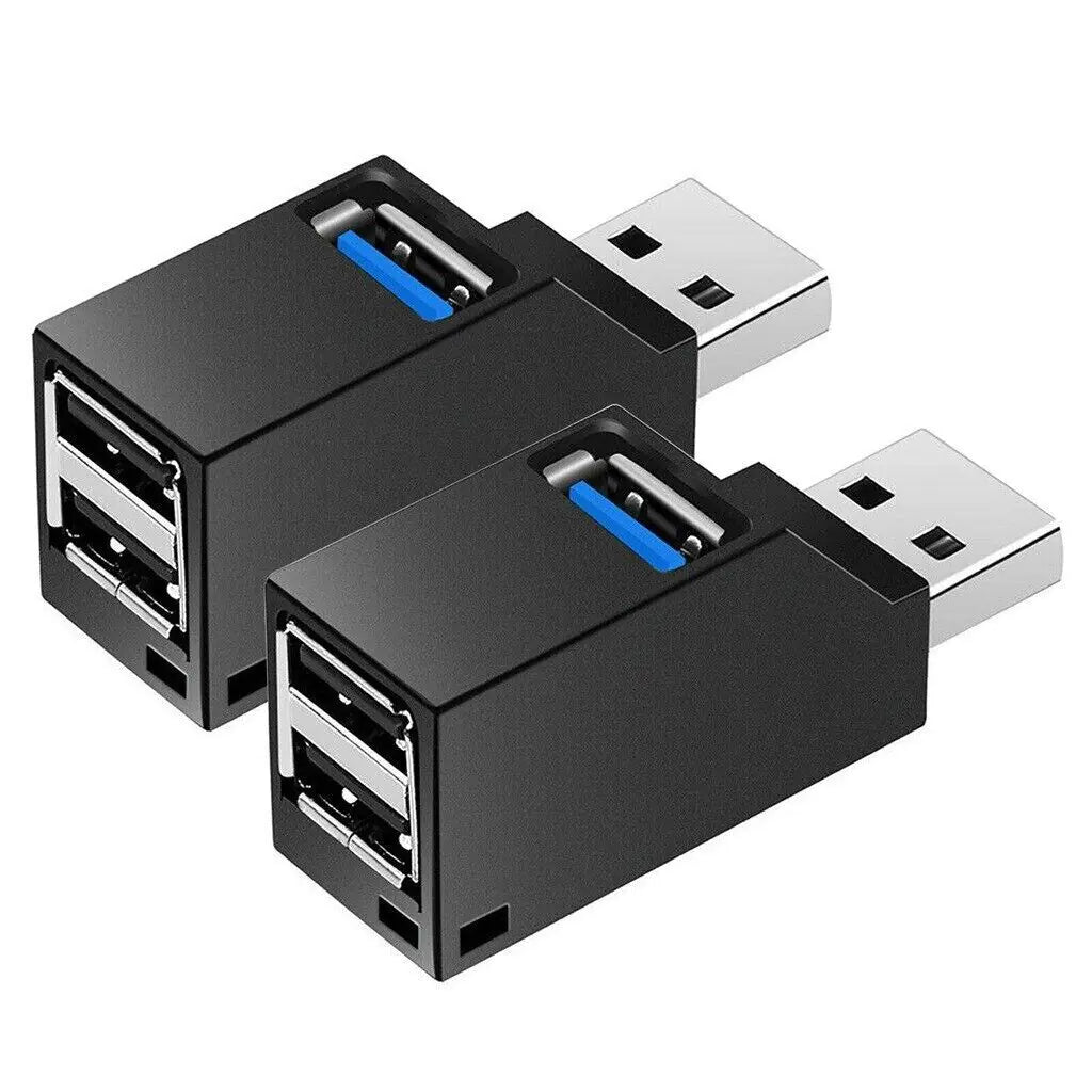 2 Pcs 3 Port USB 3.0 Hub Portable High Speed Splitter Box For PC Notebook Laptop by Anti Spier