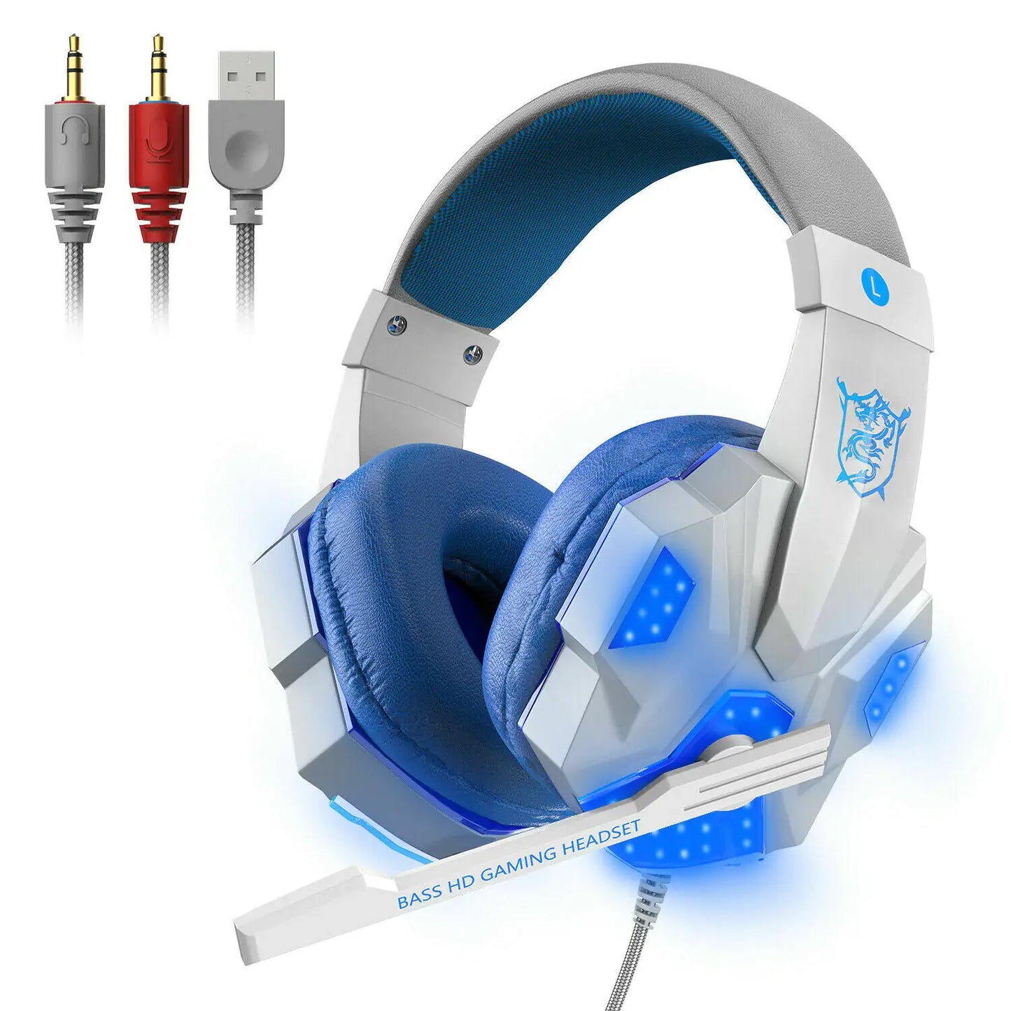 3.5mm Gaming Headset Mic LED Headphones Stereo Bass Surround For PC PS4 Xbox One by Anti Spier