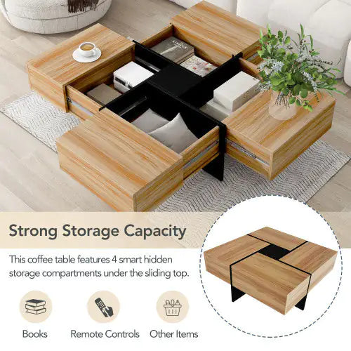 Unique Design Coffee Table With 4 Hidden Storage Compartments by Anti Spier