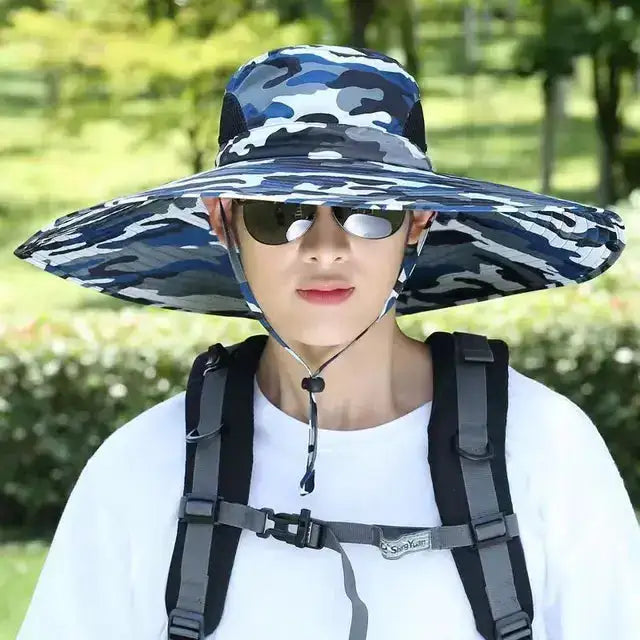 Men's Large Brim Outdoor Sun Hat by Anti Spier