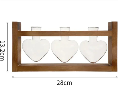 Heart-Shaped Glass Vase with Wooden Stand – stylish and elegant! by Anti Spier