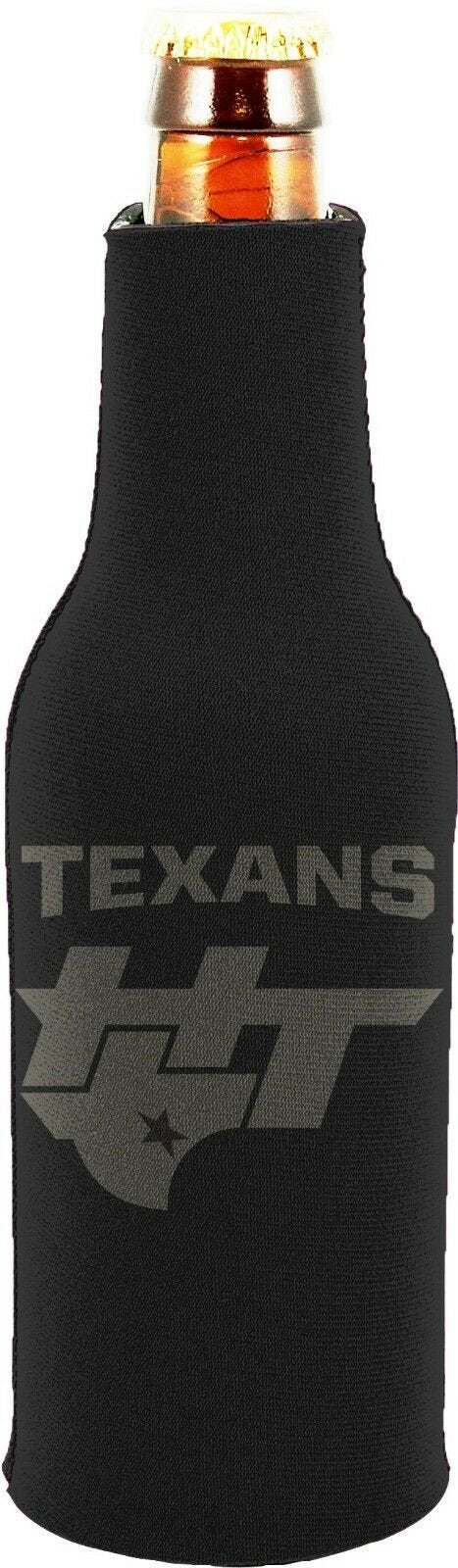 Houston Texans 2-PACK Zipper BOTTLE Tonal Black Koozie Neoprene Holder Football by Fielders Choice