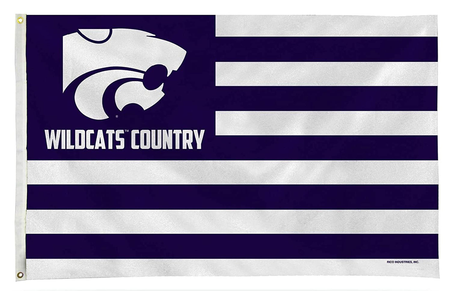 Kansas State University Wildcats Premium 3x5 Feet Flag Banner, Stripes Design, Metal Grommets, Outdoor Use, Single Sided by Fielders Choice