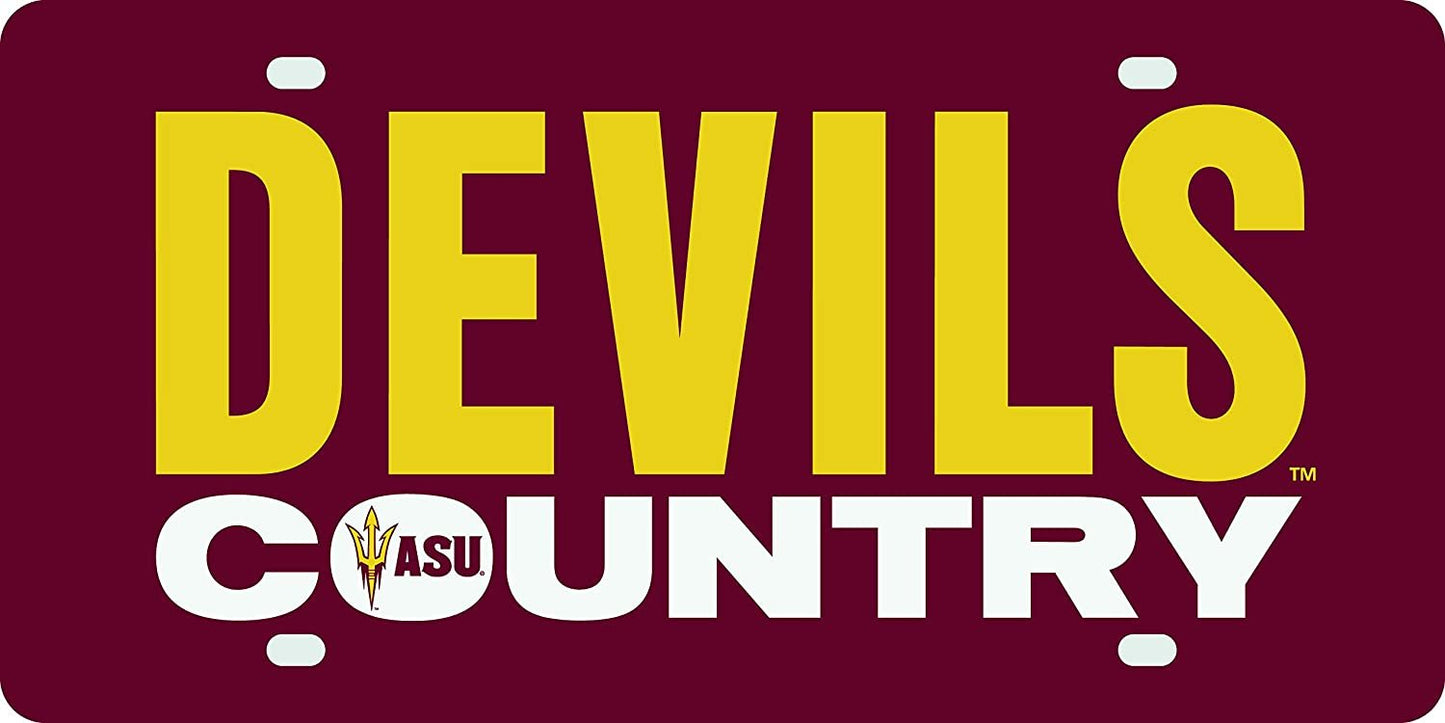 Arizona State University Sun Devils Premium Laser Cut Tag License Plate, Mirrored Acrylic Inlaid, Country Design, 12x6 Inch by Fielders Choice