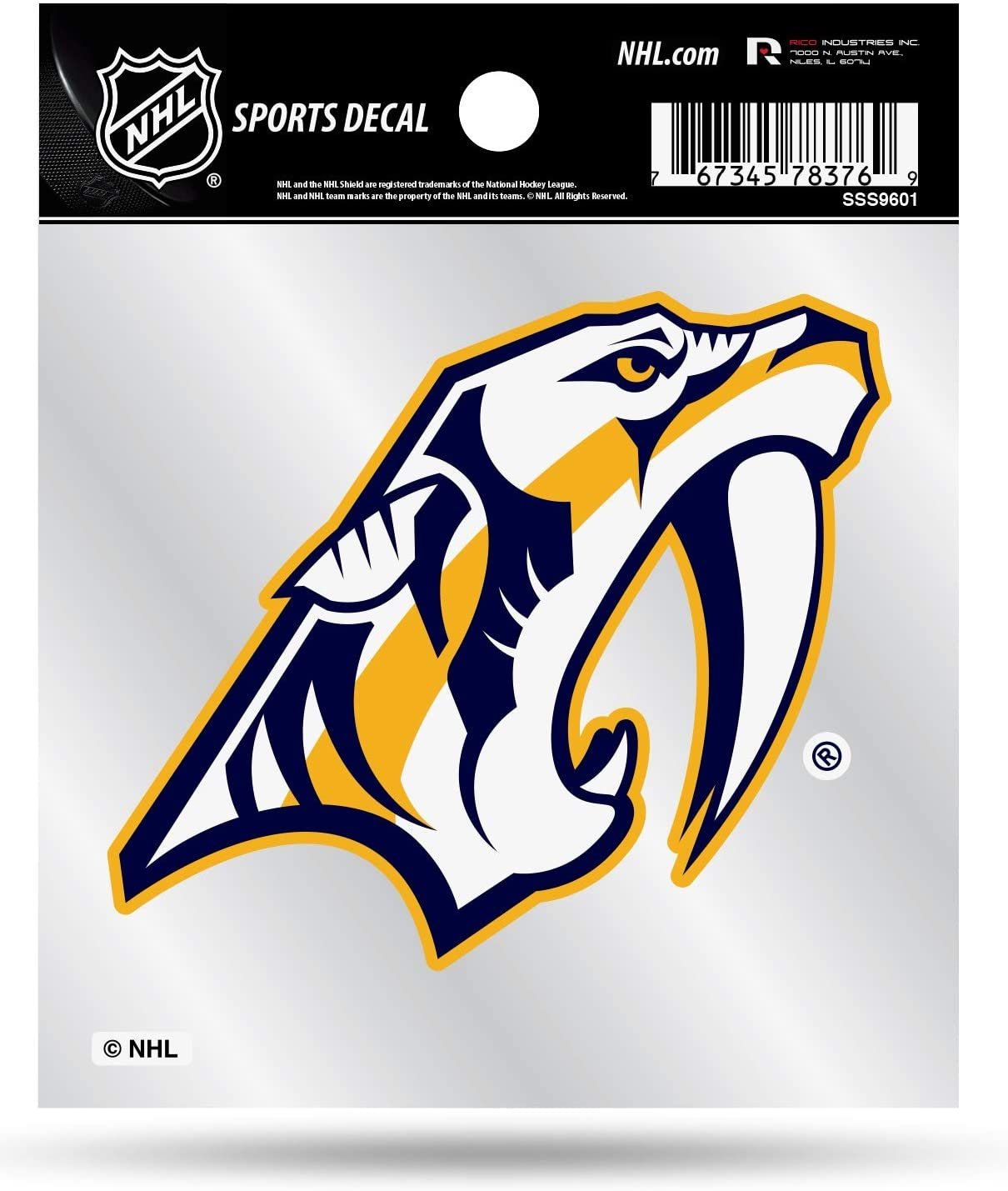 Nashville Predators 4x4 Decal Sticker Primary Logo Premium with Clear Backing Flat Vinyl Auto Home Hockey by Fielders Choice