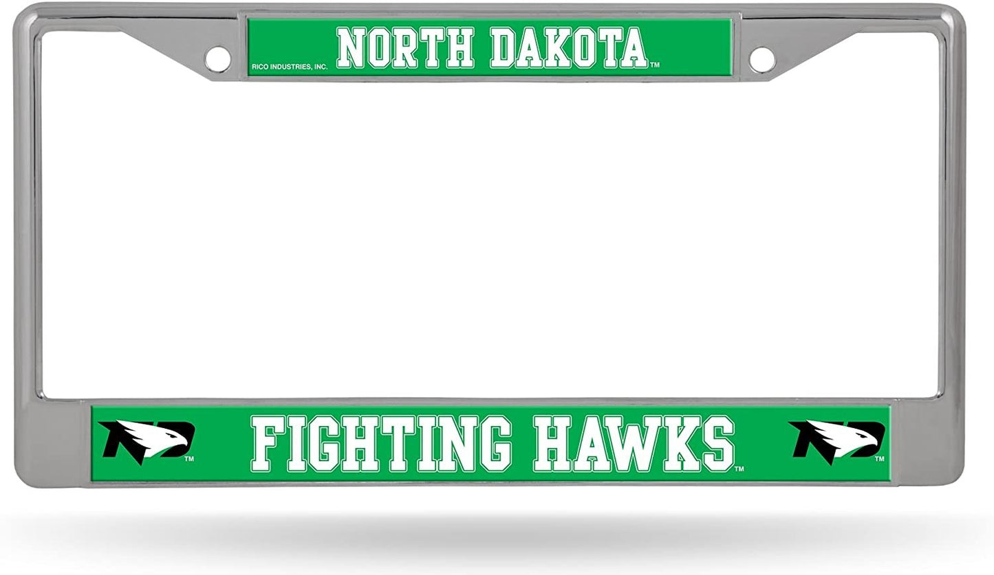 University of North Dakota Fighting Hawks Metal License License Plate Frame Chrome Tag Cover, 12x6 Inch by Fielders Choice