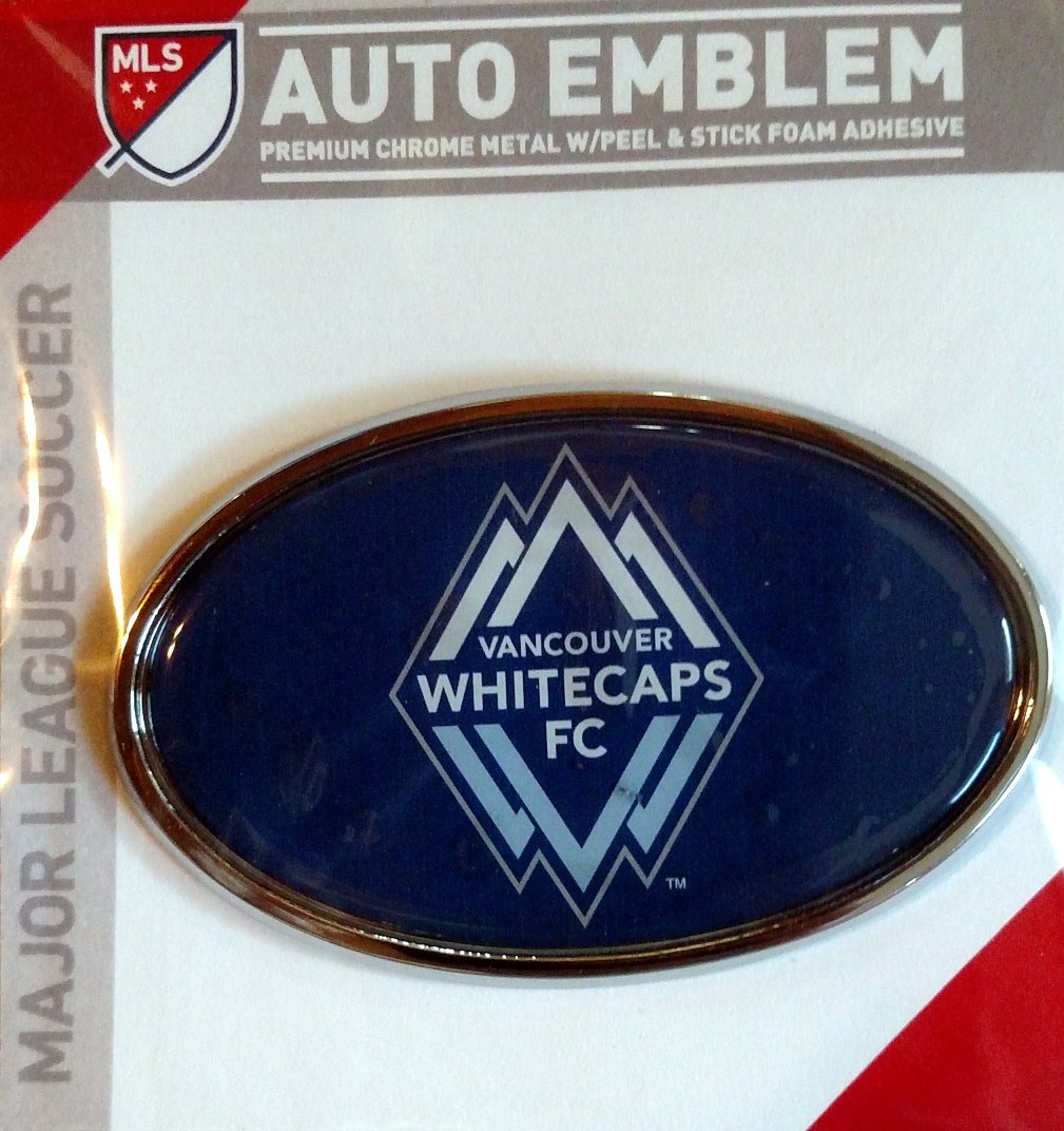 Vancouver Whitecaps FC Raised Metal Domed Oval Color Chrome Auto Emblem Decal MLS Soccer Football Club by Fielders Choice
