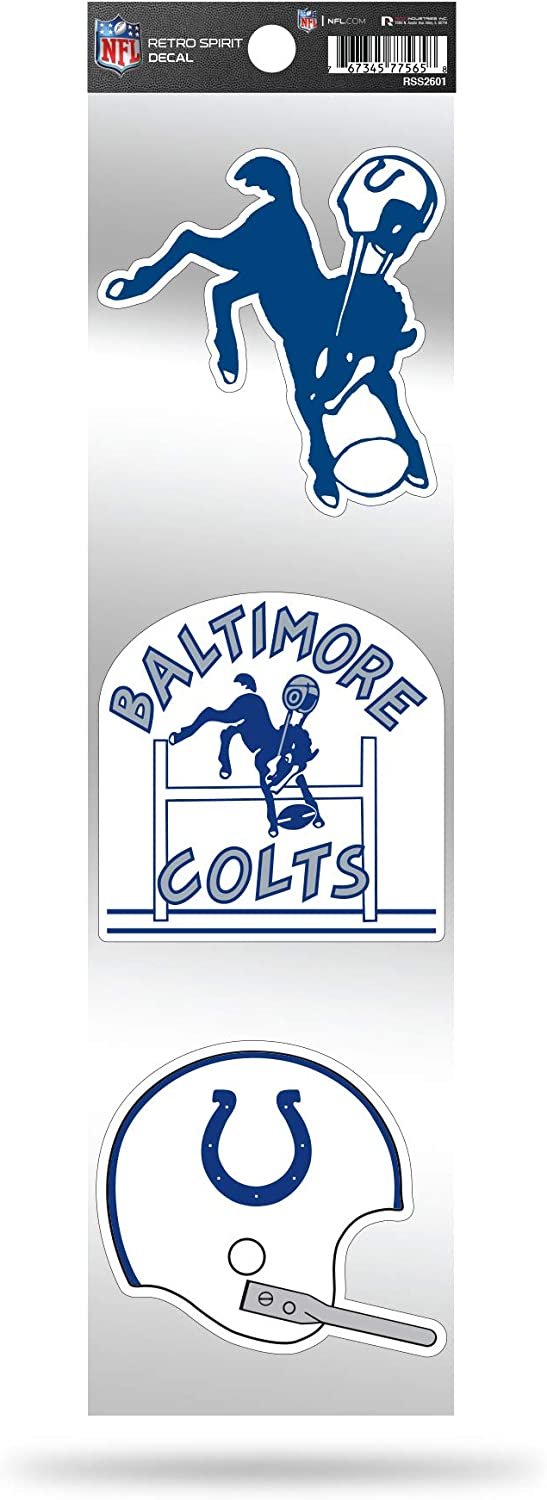 NFL Indianapolis Colts NFL 3-Piece Retro Spirit Decals, Team Color, Size of individual decals will vary by Fielders Choice