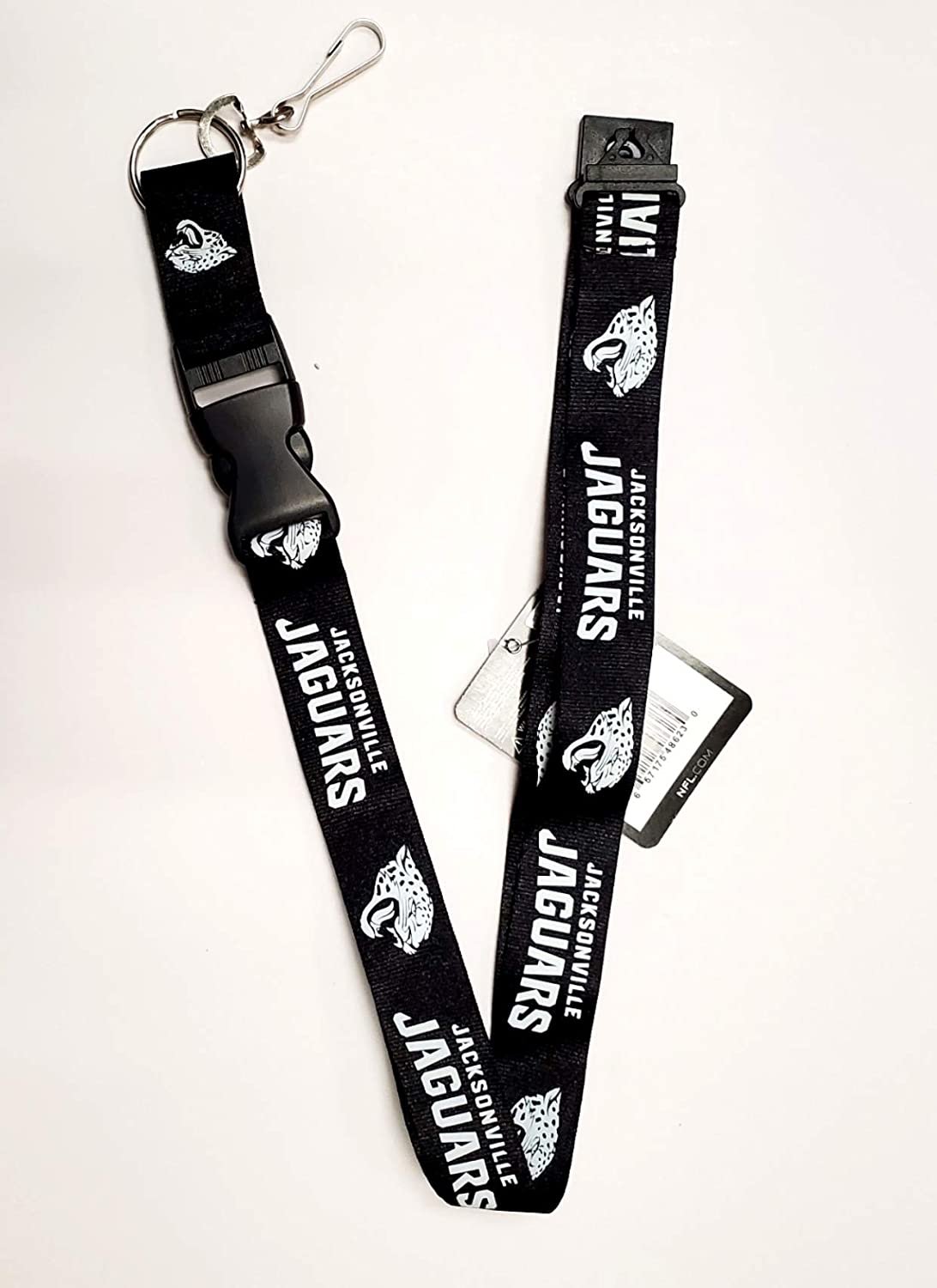 Jacksonville Jaguars Blackout Design Premium Lanyard Keychain Double Sided Breakaway Safety Design Adult 18 Inch by Fielders Choice