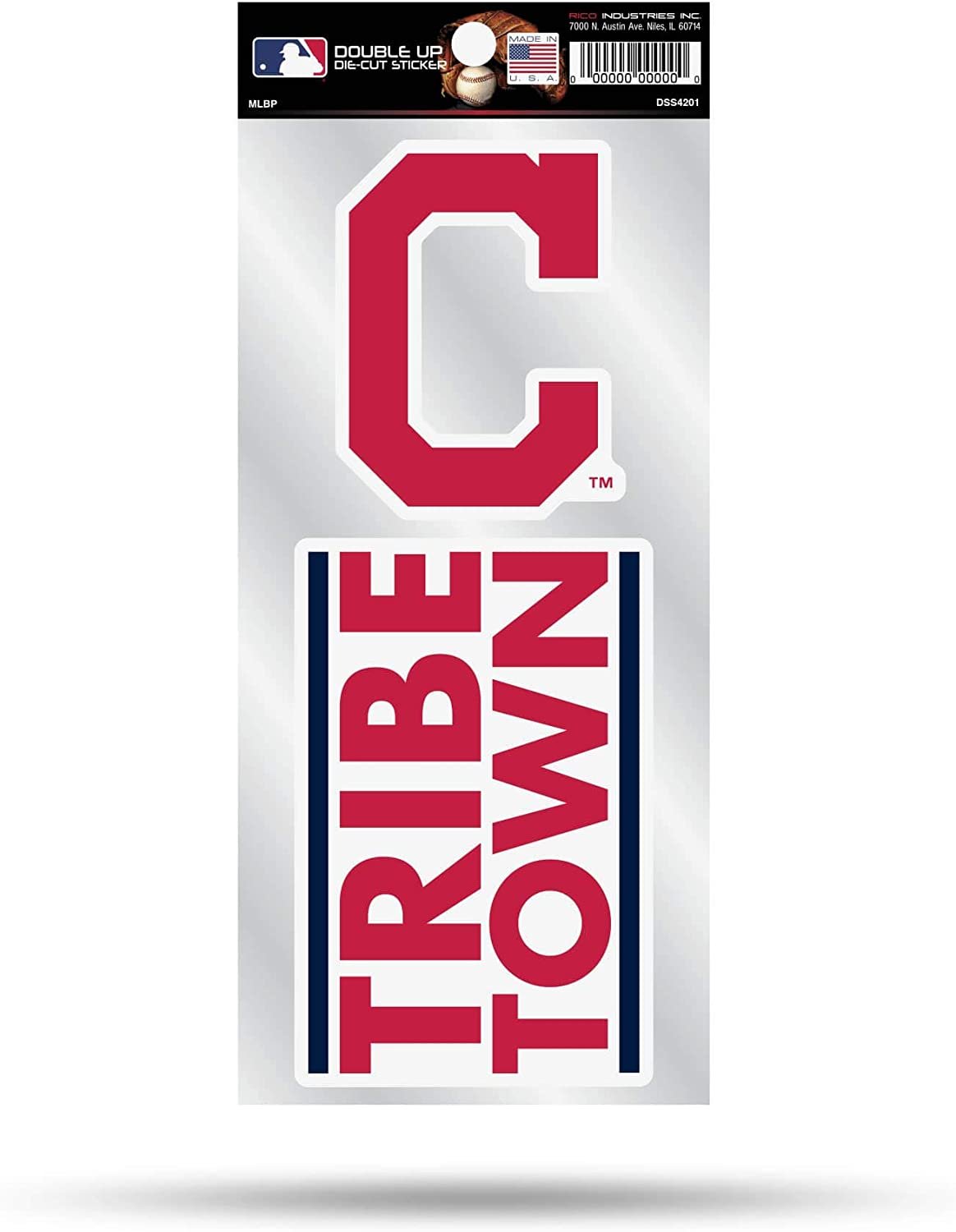 Cleveland Indians 2-Piece Double Up Die Cut Sticker Decal Sheet, 4x8 Inch by Fielders Choice