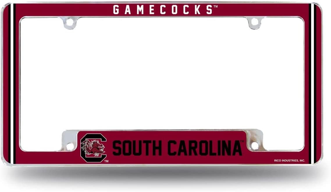 University of South Carolina Gamecocks Metal License Plate Frame Chrome Tag Cover 12x6 Inch Alternate Design by Fielders Choice